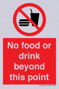 No food or drink beyond this point